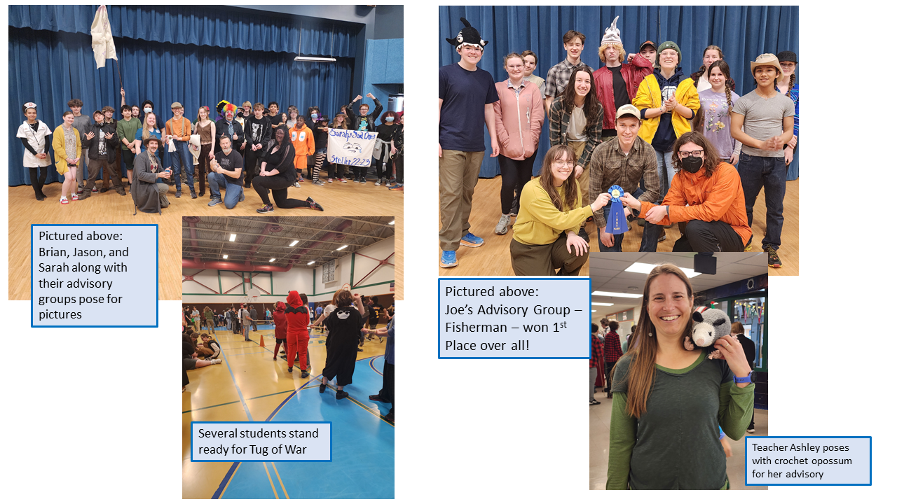multiple photos of students and teachers along with descriptions